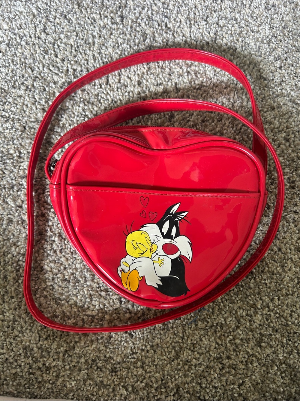 Warner Bros. Studio 1996 Store Kids Red Heart Looney Tunes Shoulder Bag Vintage